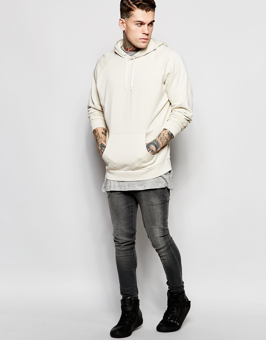 Lyst - Asos Oversized Hoodie In Stone in Natural for Men