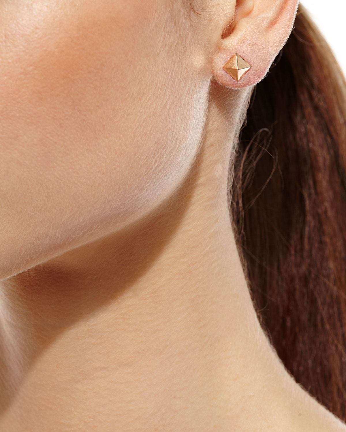 Lyst Anita Ko 18k Rose Gold Pyramid Stud Earrings In Pink Gallery