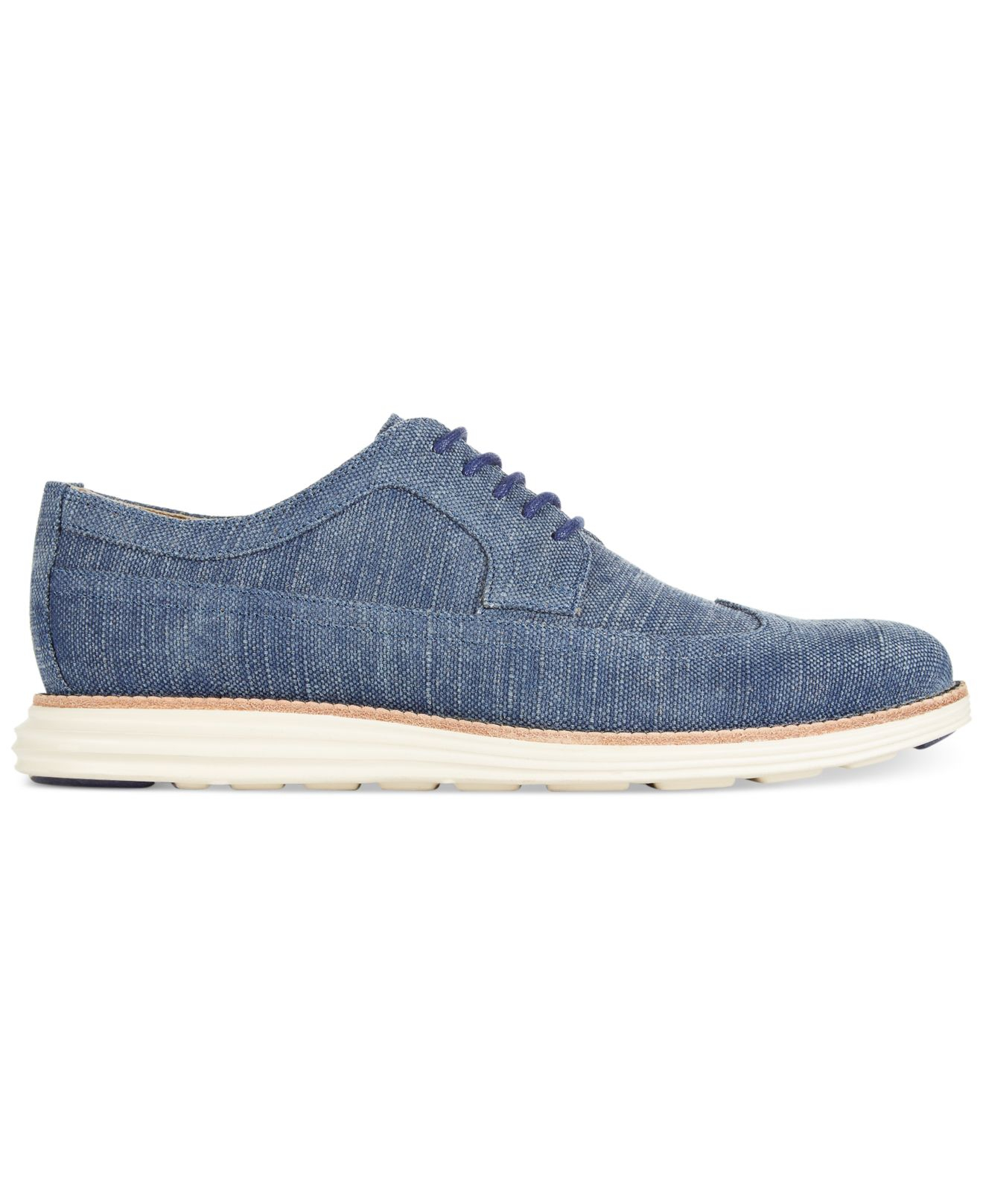 cole haan blue wingtip shoes