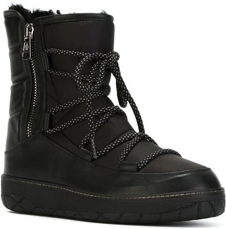 Moncler Feldberg Leather Snow Boots in Black for Men | Lyst