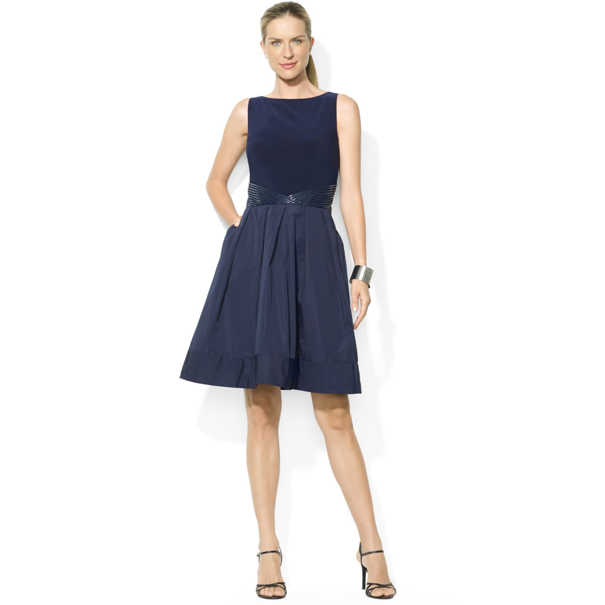 ralph lauren navy blue dress