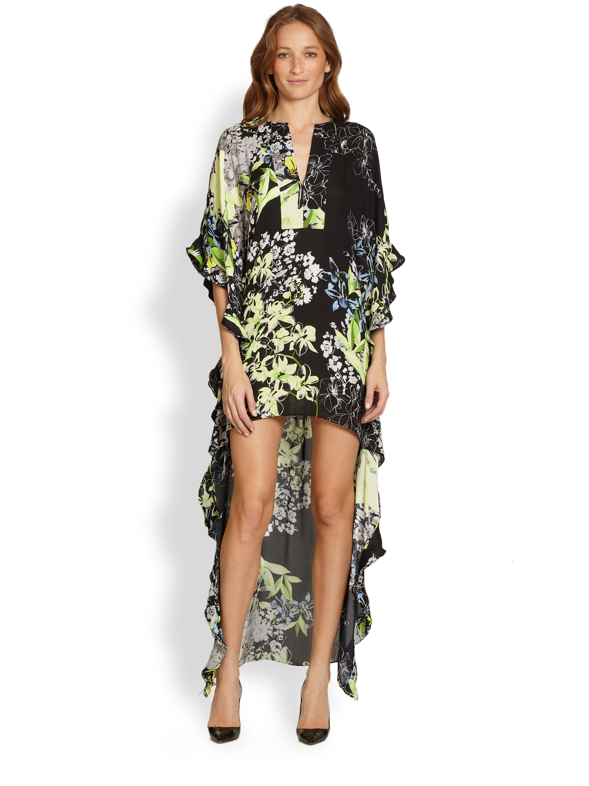 Lyst Bcbgmaxazria Dameka Fl Print Hilo Dress In Black Gallery