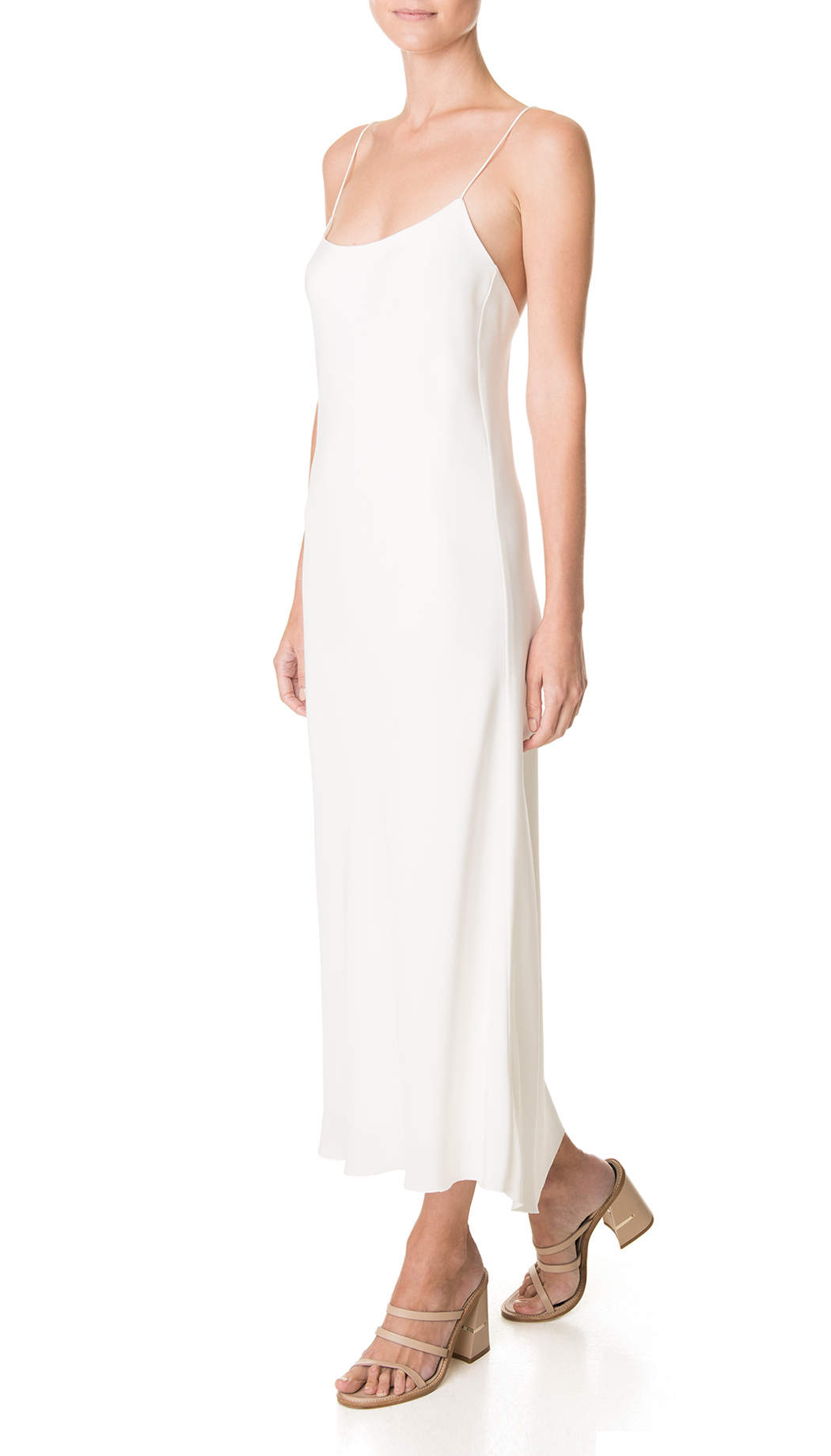 Tibi Silk Bias Slip Dress in White | Lyst