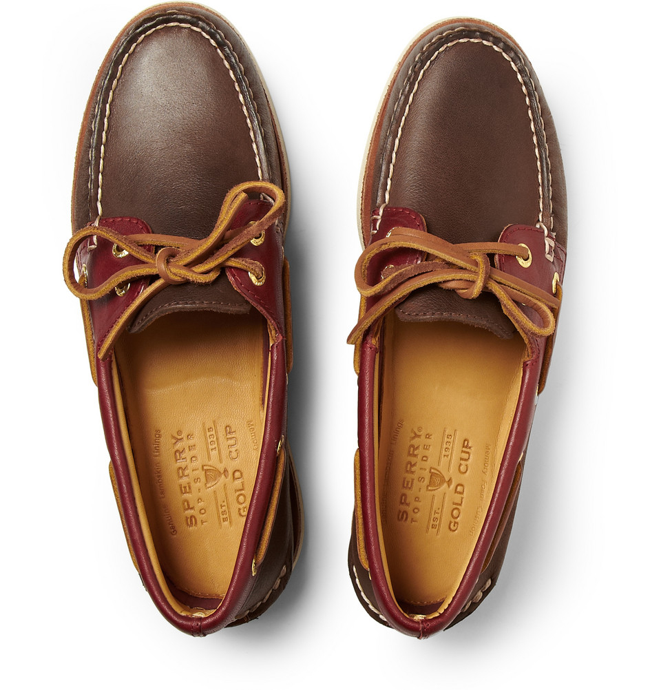 sperry top sider brown leather boat shoes