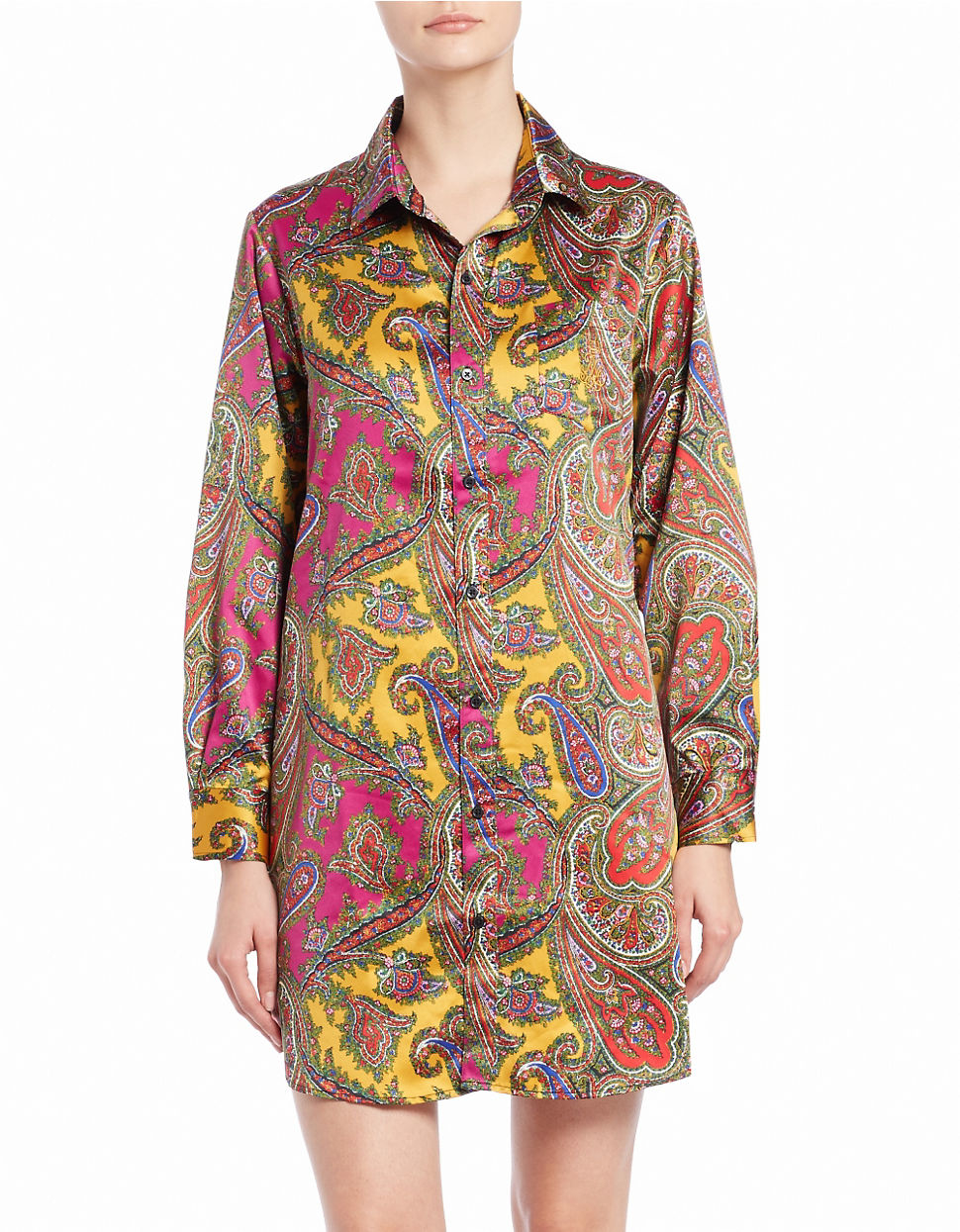 paisley satin shirt