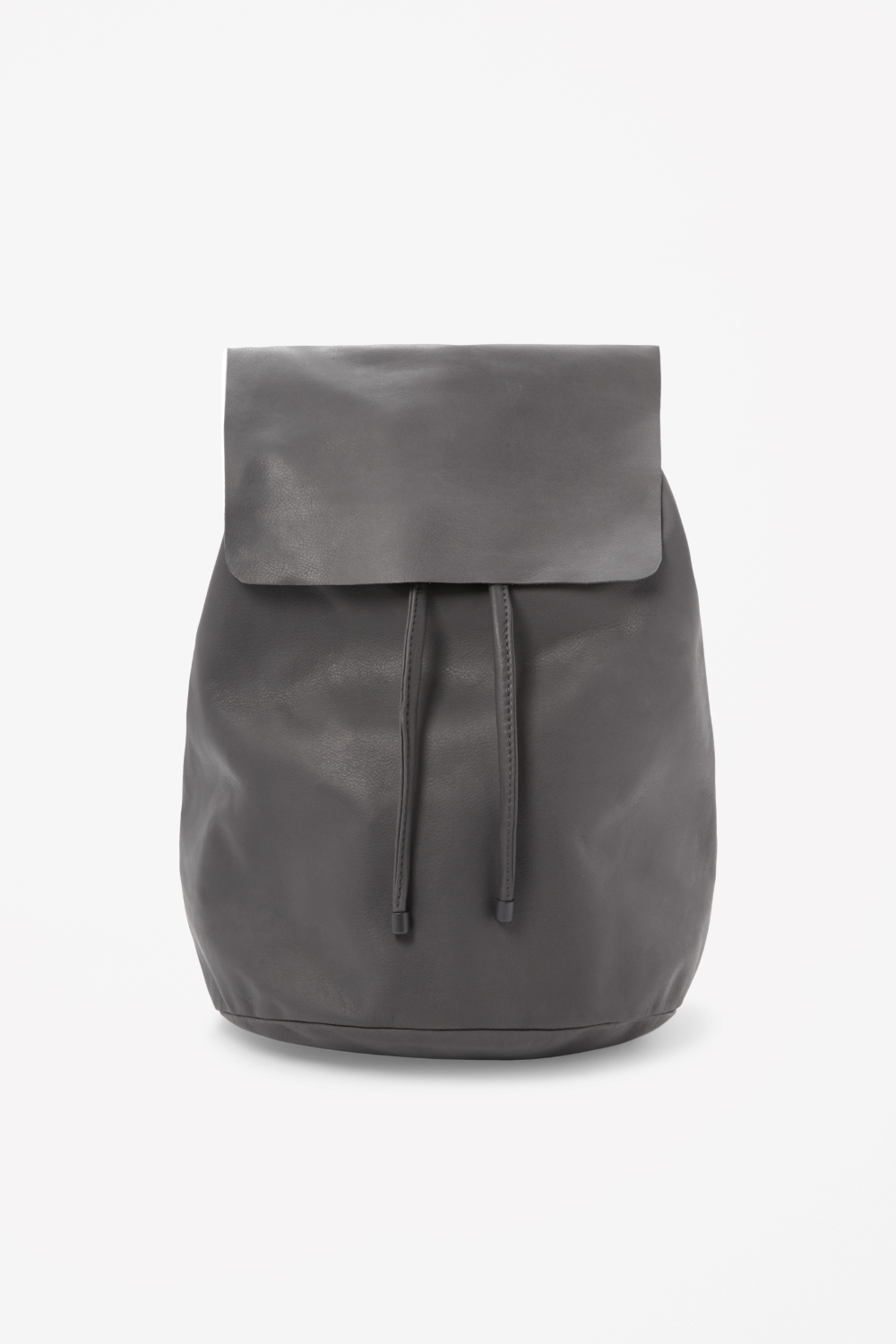 Cos Soft Leather Backpack in Gray (Dark Grey) | Lyst