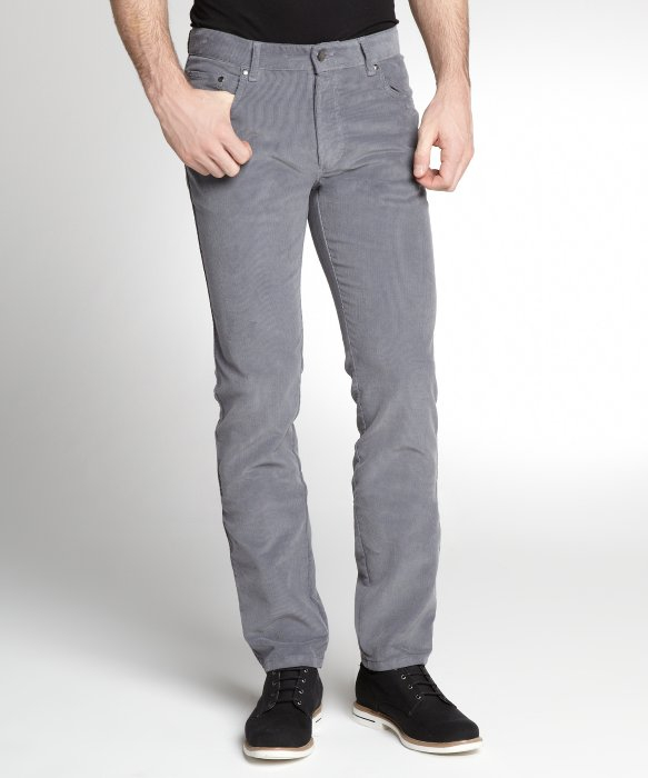 grey corduroy pants - Pi Pants
