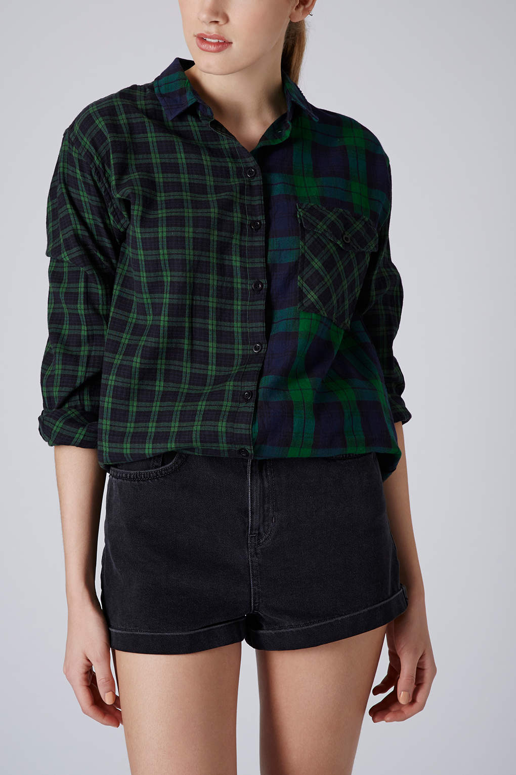 Lyst Long Sleeve Check Shirt in Green