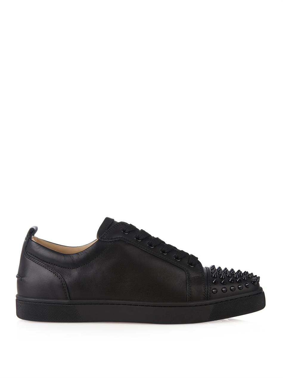 Christian louboutin Louis Junior Spikes Leather Low-Top Sneakers in ...