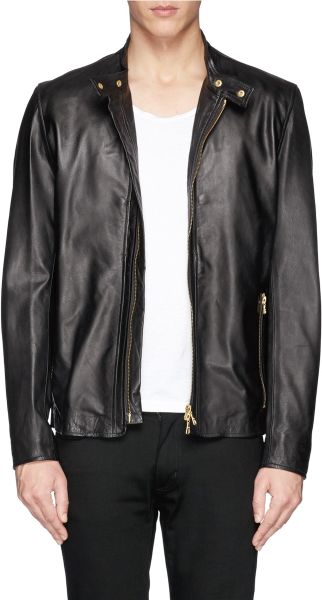 Ps By Paul Smith Leather Biker Jacket in Black for Men | Lyst