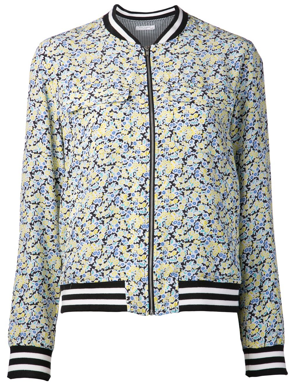 Equipment Abbot Floral-Print Washed-Silk Bomber Jacket in Multicolor ...