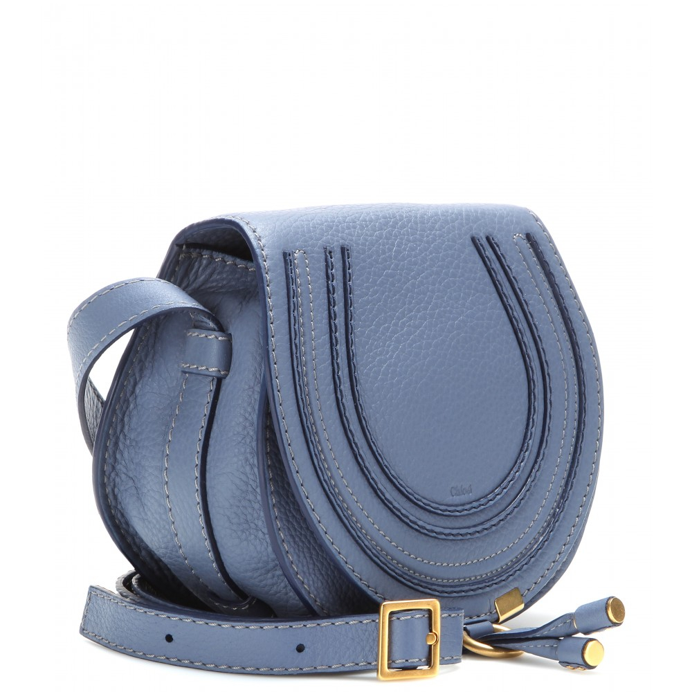 Lyst - Chloé Marcie Small Leather Shoulder Bag in Blue