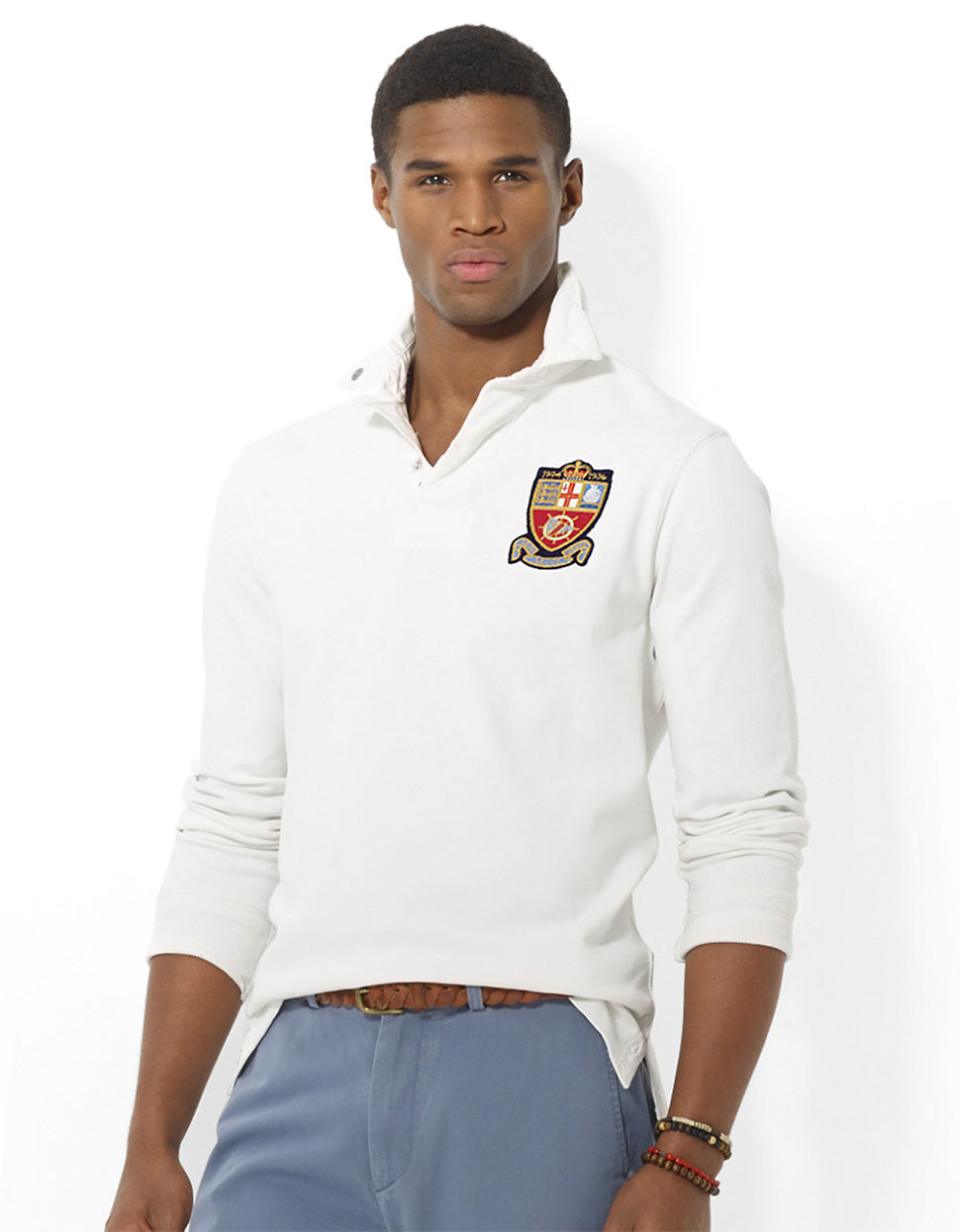 Polo Ralph Lauren Long Sleeved Crest Jersey Rugby in White for Men ...