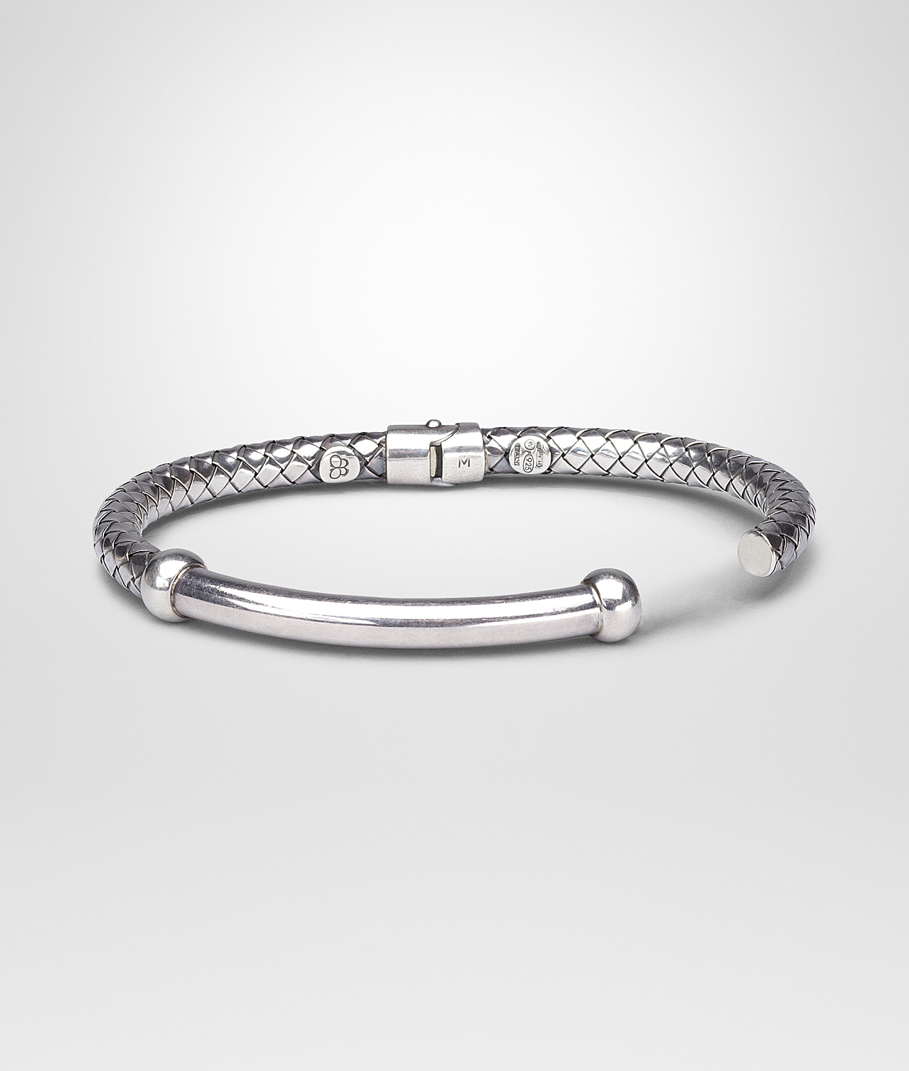 Bottega veneta Bracelet In Intrecciato Silver in Silver | Lyst