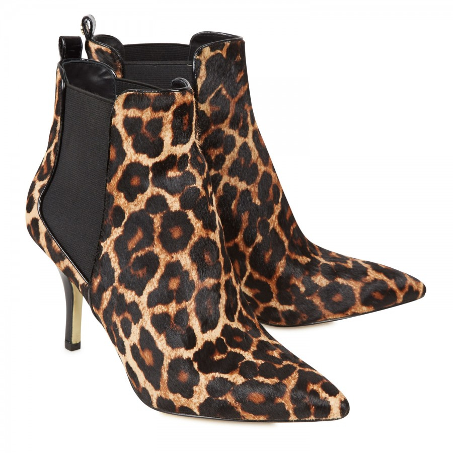Michael Kors Asbury Leopard Print Calf Hair Ankle Boots in Animal ...