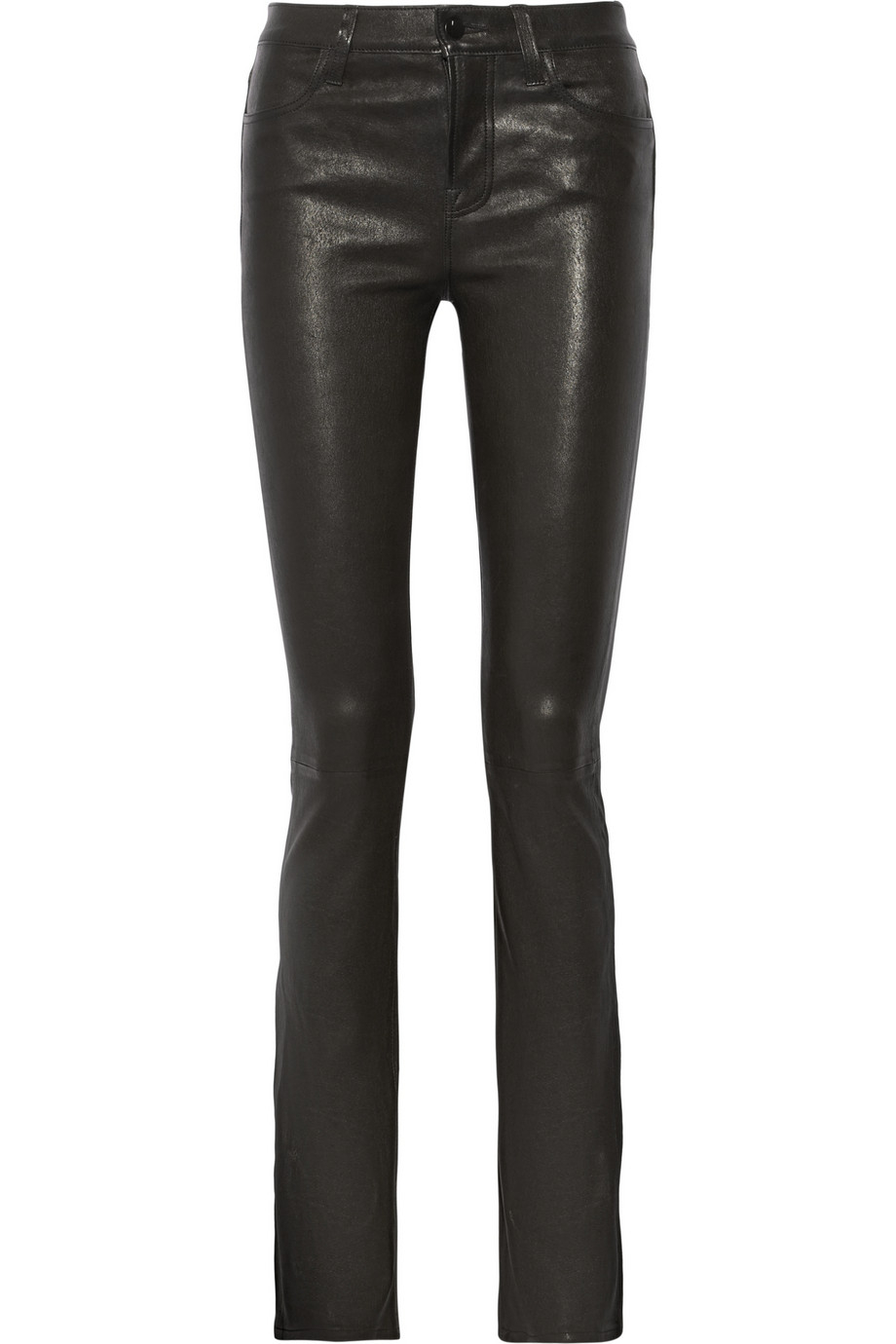 J brand Vivia Stretch-Leather Pants in Black | Lyst