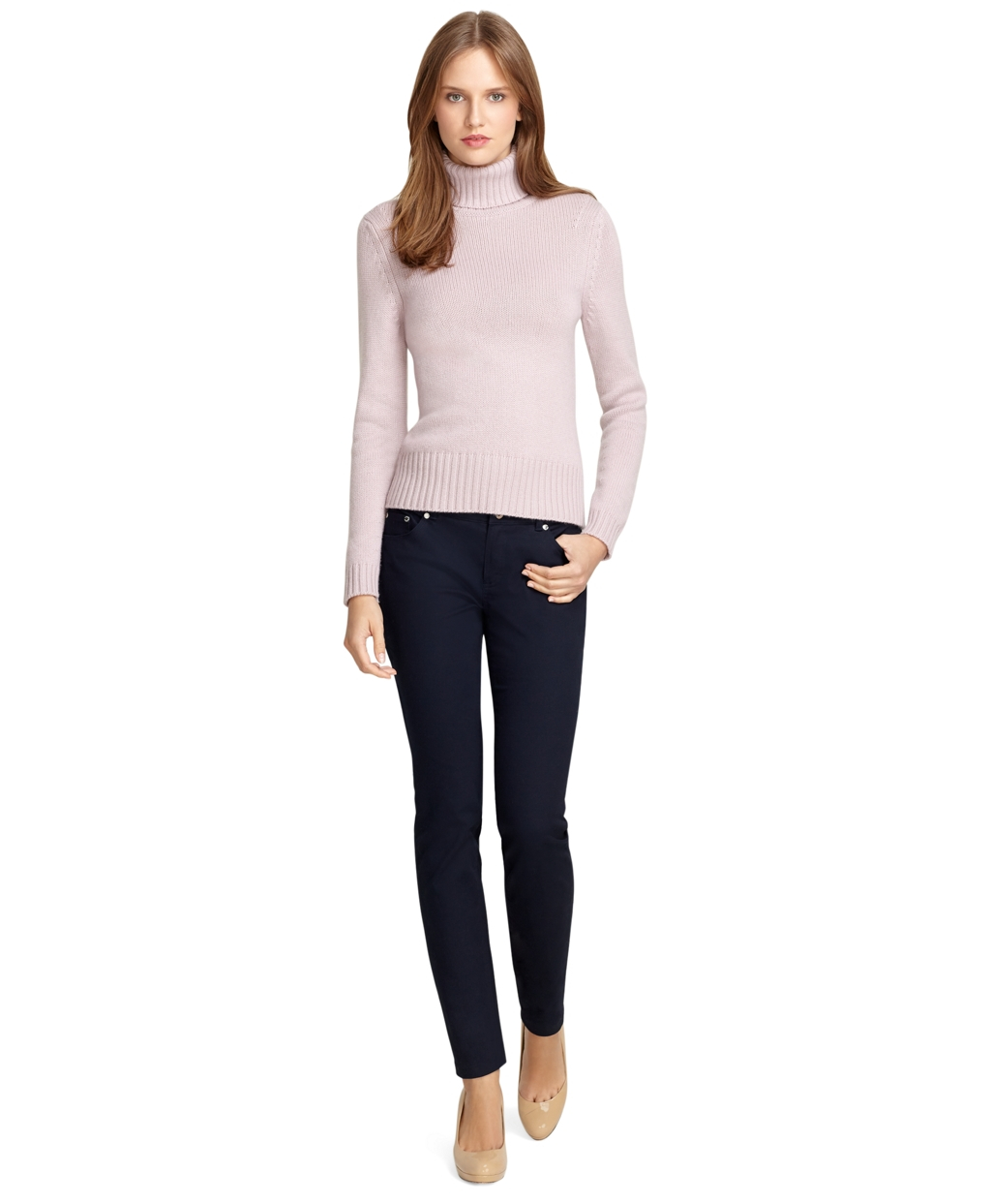Brooks brothers Cashmere Turtleneck Sweater in Pink Lyst