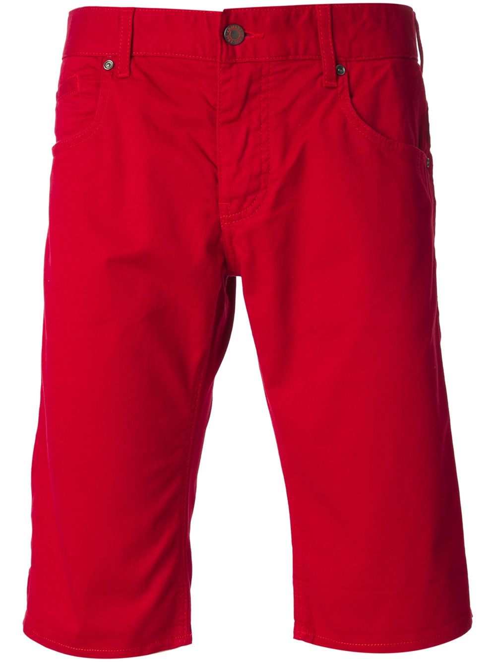 Lyst - Armani Jeans Denim Shorts in Red for Men