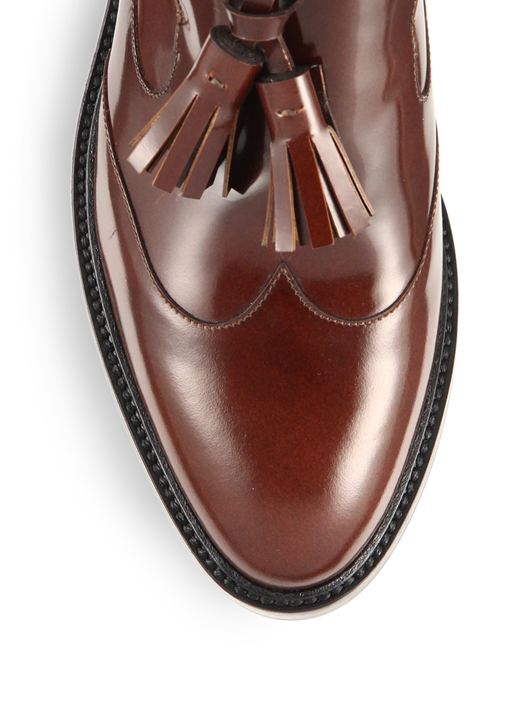 Lyst - Burberry Falsmoor Tasseled Leather Loafers in Brown for Men