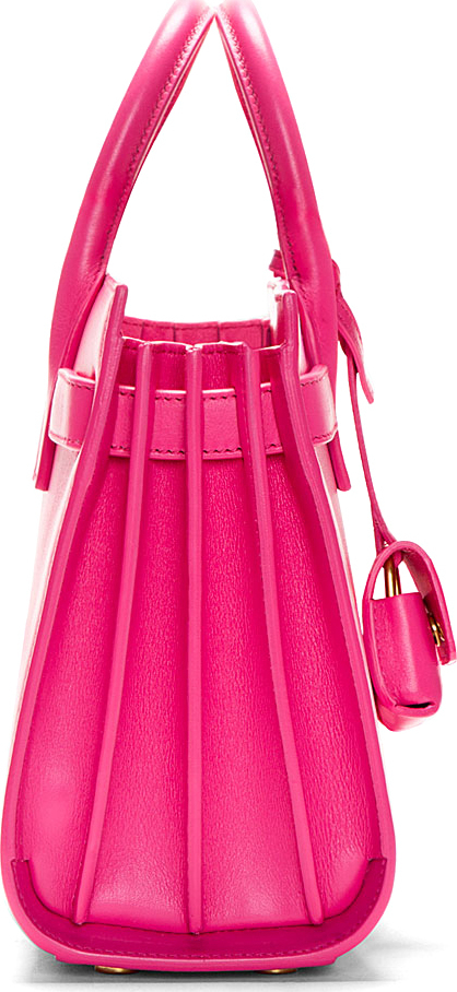 Lyst - Saint Laurent Pink Calfskin Leather Sac Du Jour Mini Tote Bag in ...