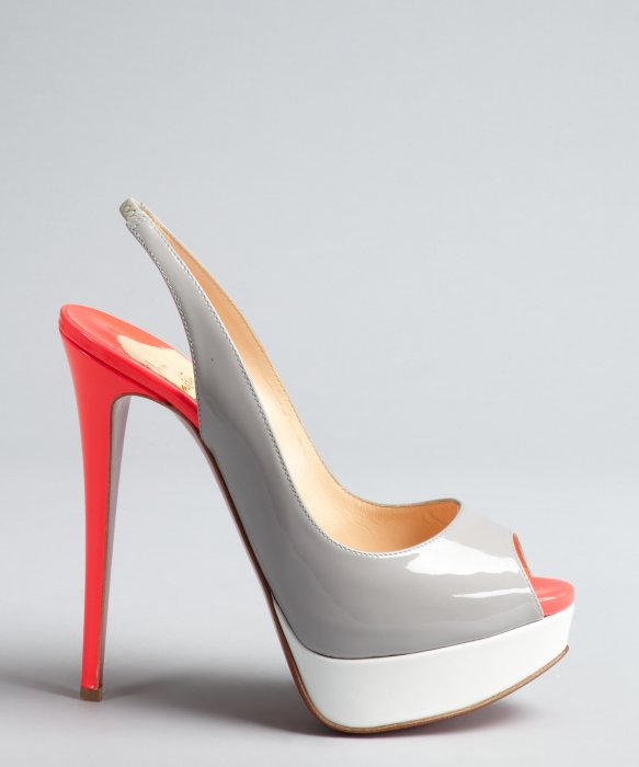 Christian louboutin Patent Lady Peep 150 Platform Slingbacks in ...