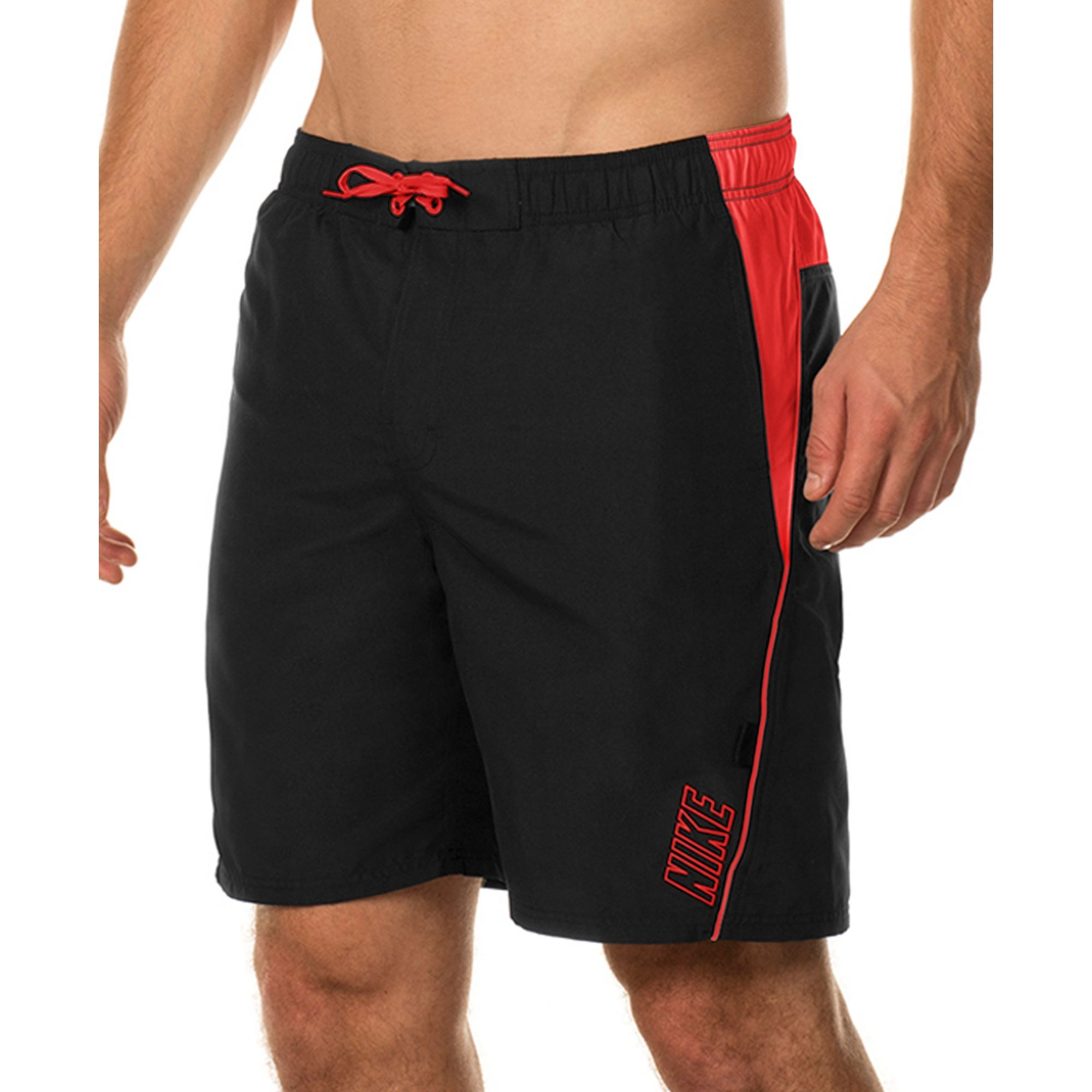 Nike Big And Tall Core Contend Volley Swim Trunks in Black for Men | Lyst