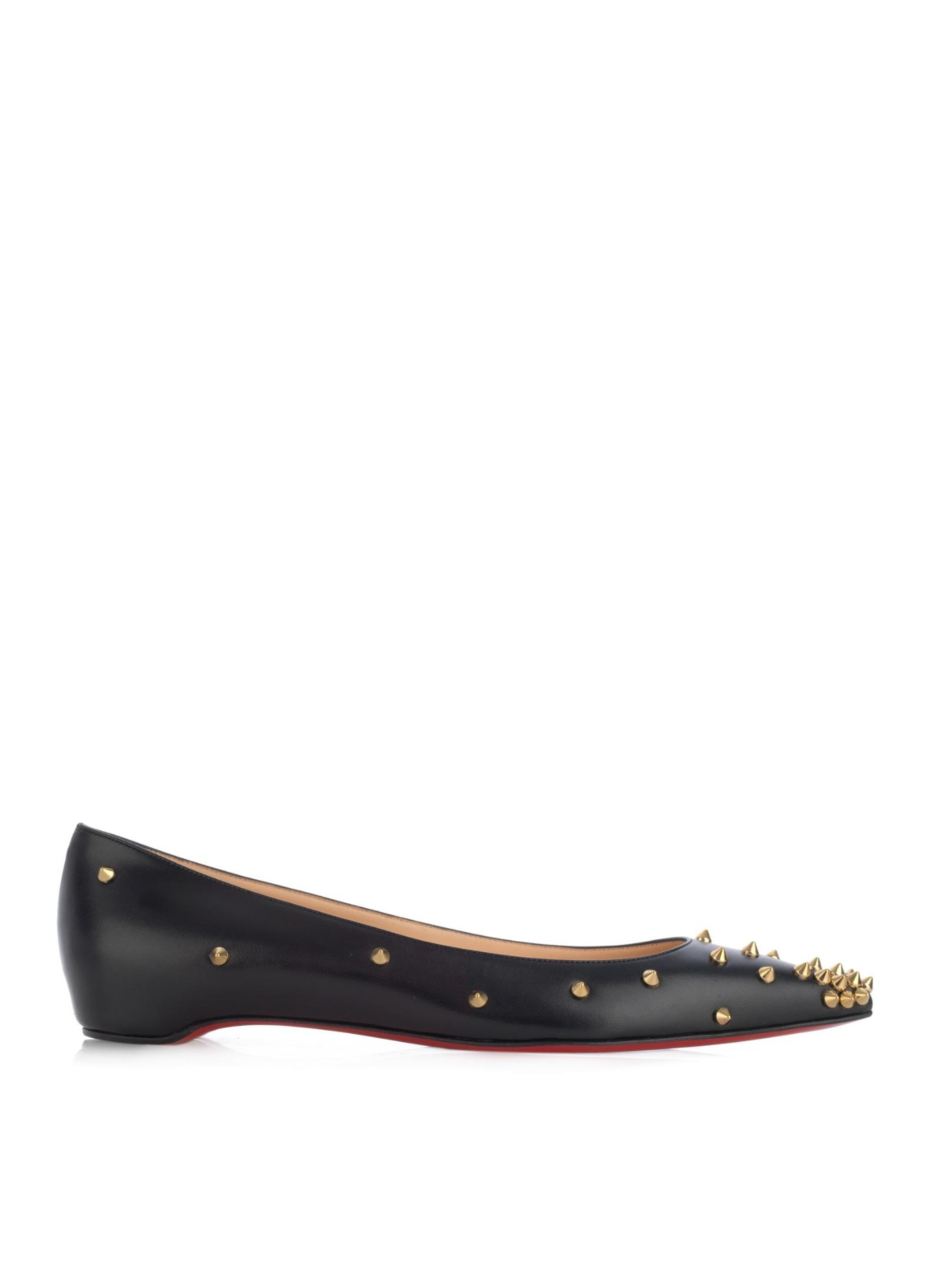 fake red bottom heels - Christian louboutin Degraspike Stud-Embellished Flats in Black ...