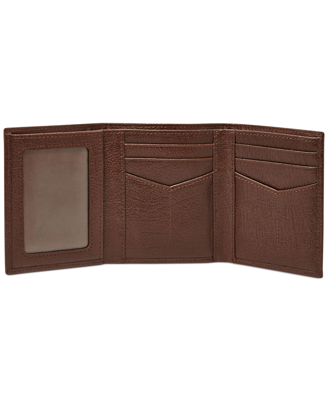 Lyst Fossil Omega Trifold Leather Wallet in Brown for Men