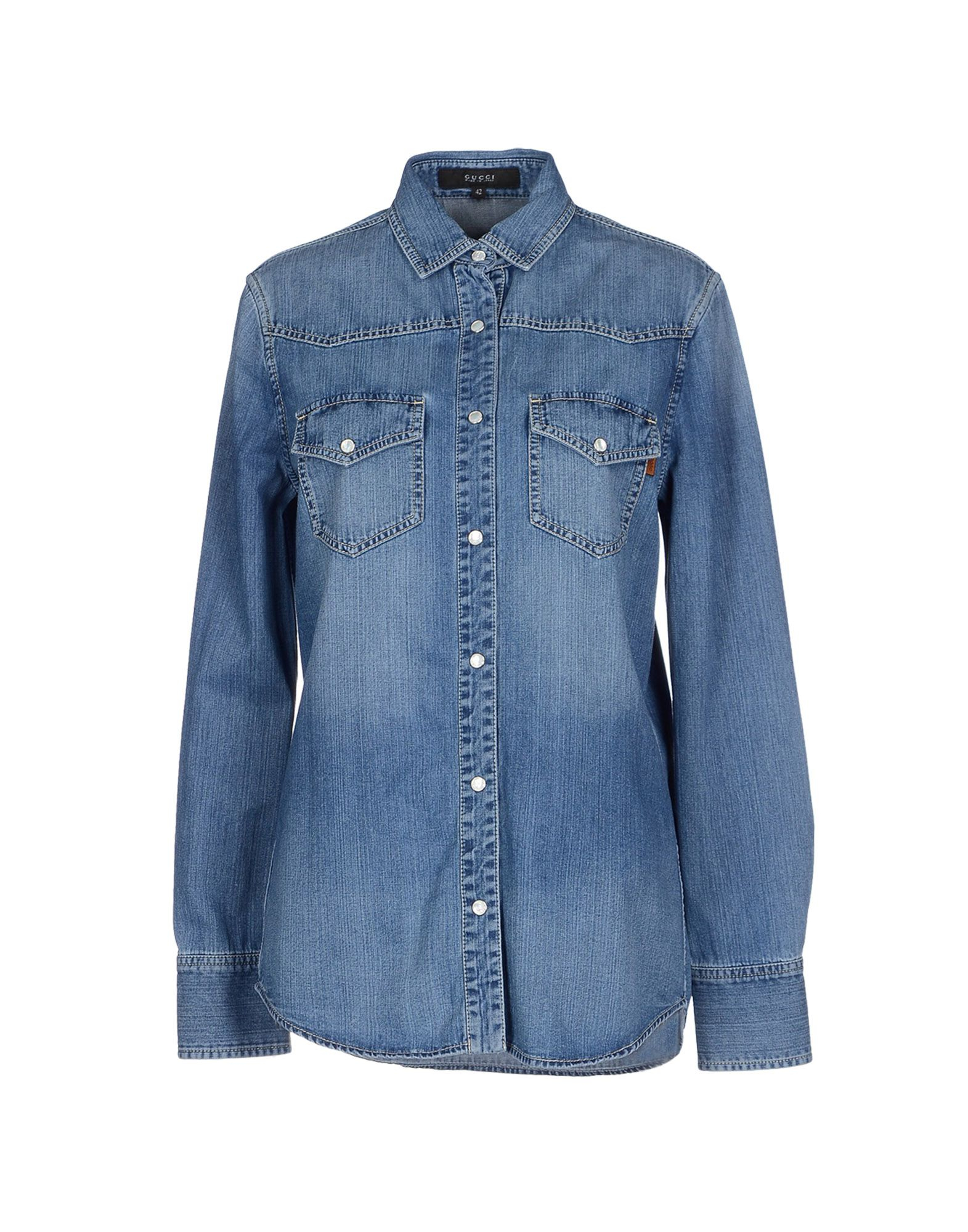 Lyst - Gucci Denim Shirt in Blue