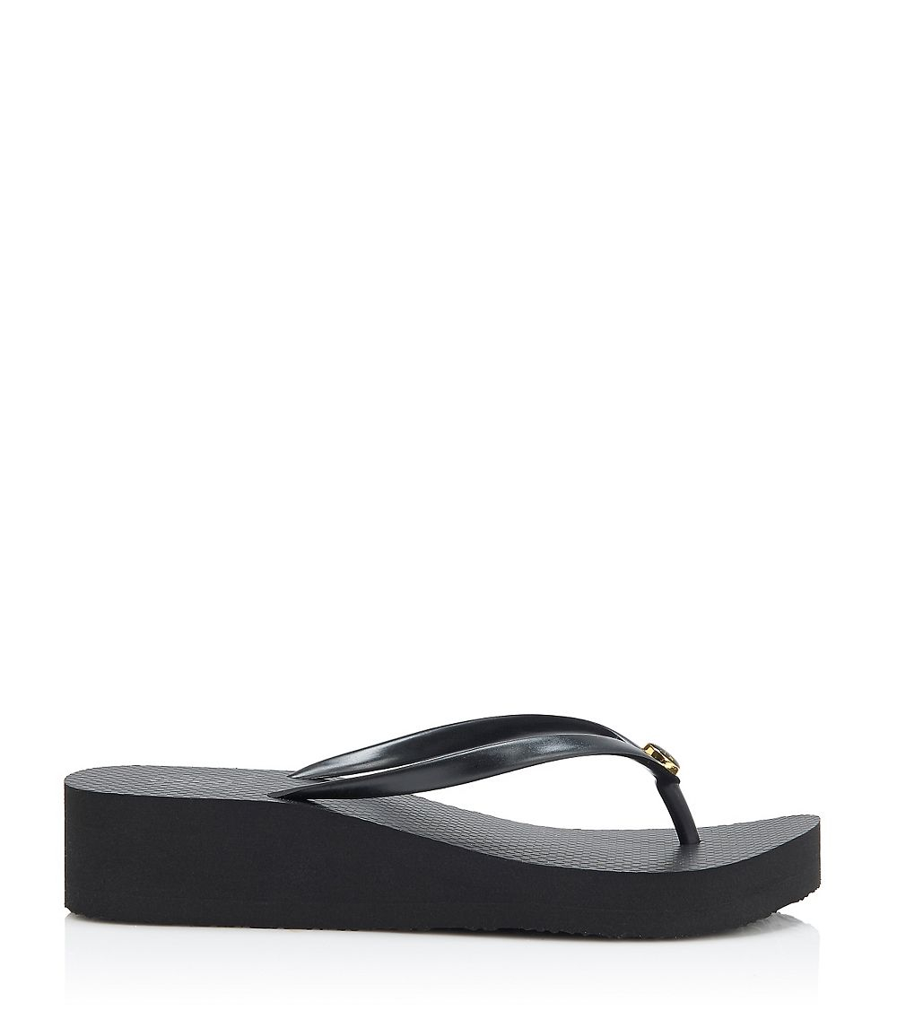 Tory burch Wedge Flipflop in Black Lyst