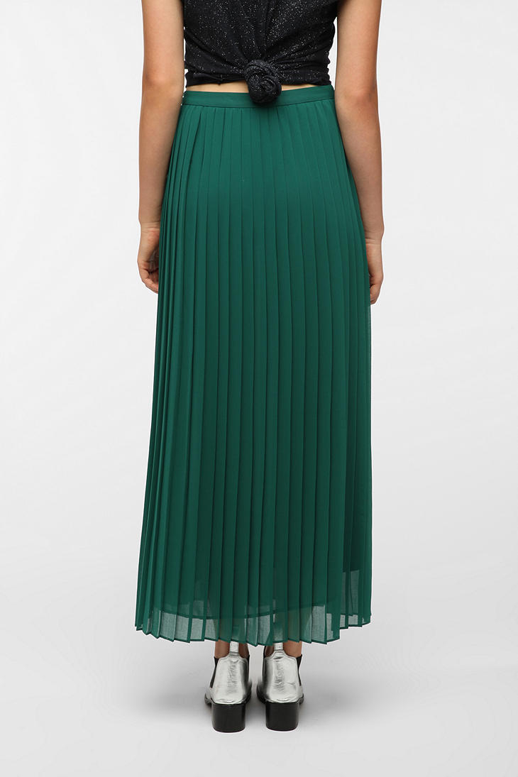 chiffon pleated maxi dress