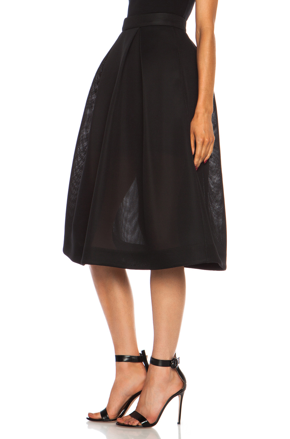 Nicholas Embroidered Mesh Ball Skirt in Black | Lyst