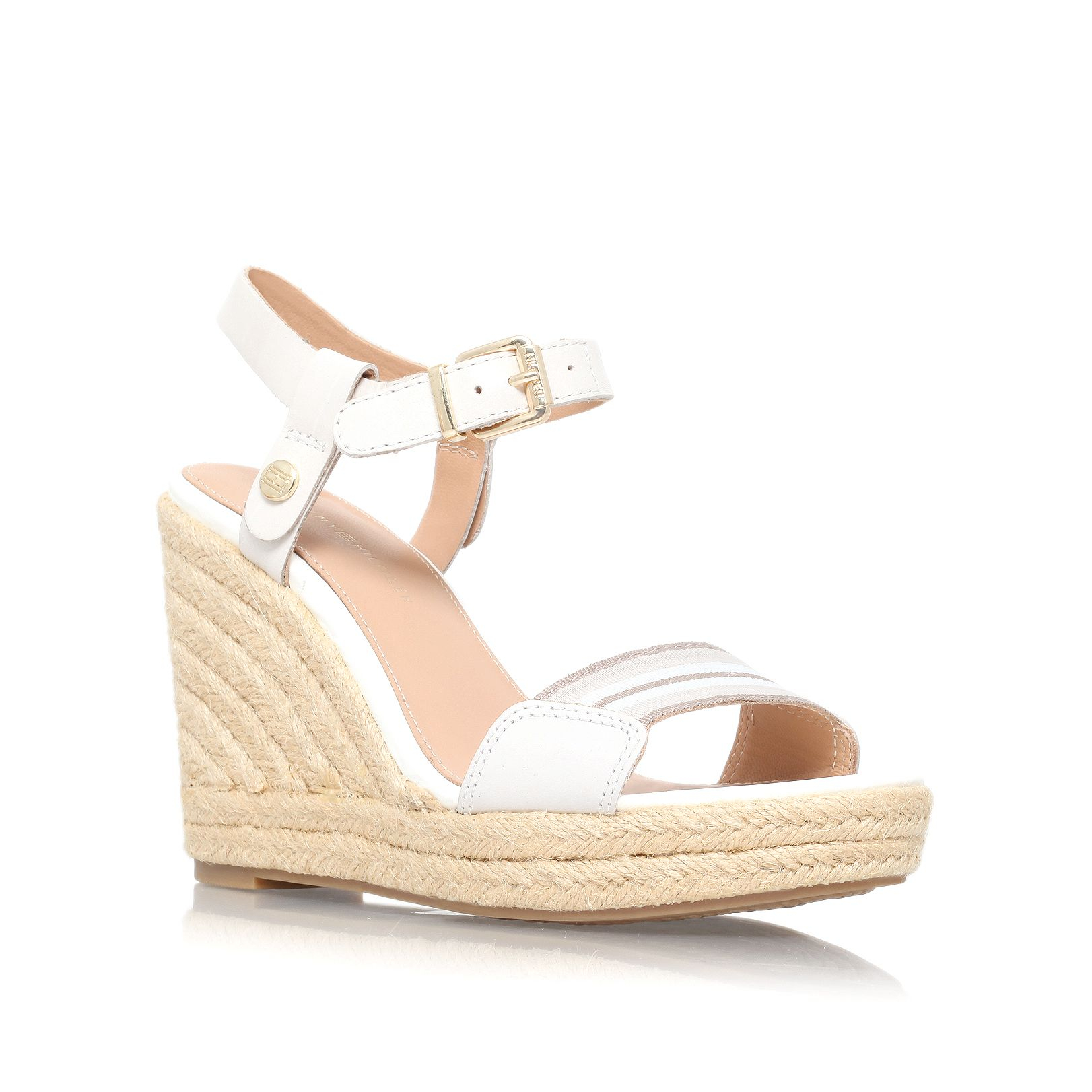 Tommy hilfiger Emery 87c High Wedge Heel Sandals in White | Lyst