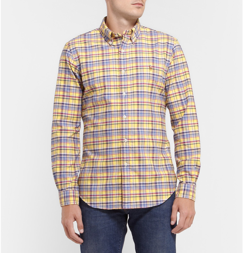ralph lauren yellow button down shirt