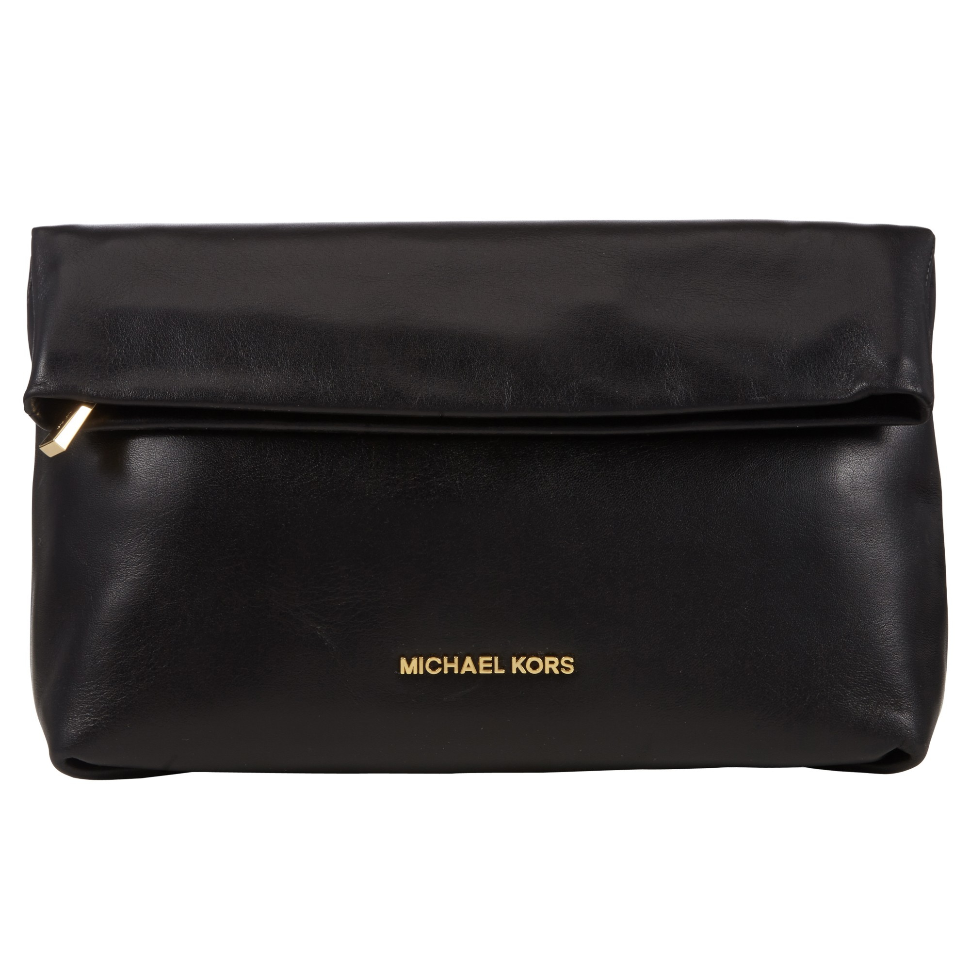 michael kors black leather clutch bag