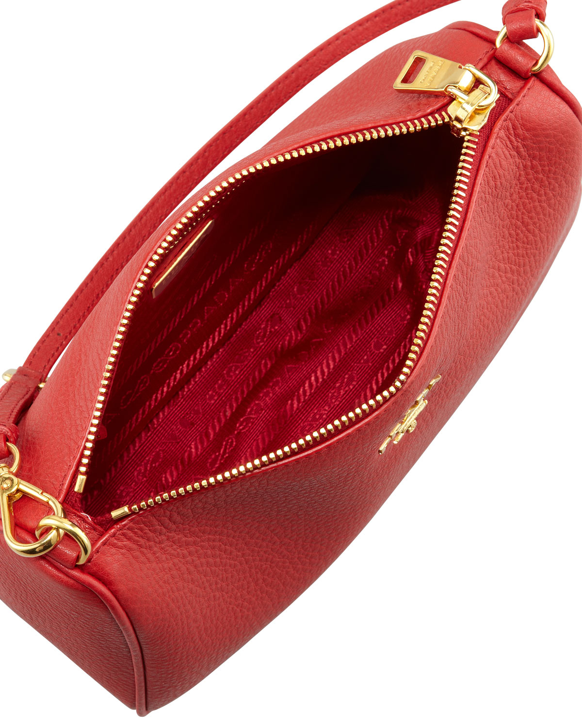 Lyst - Prada Daino Small Shoulder Bag in Red