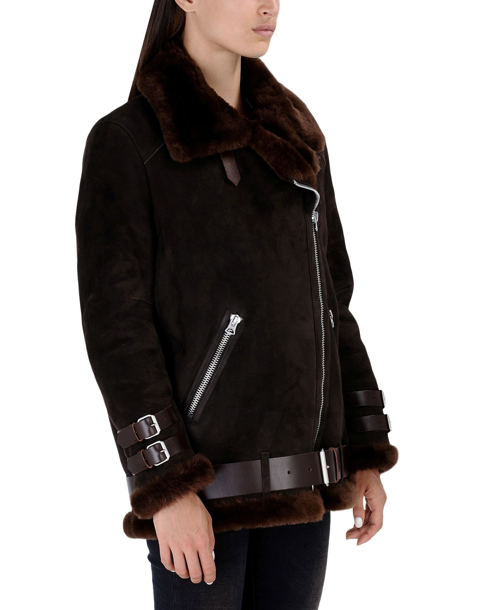 Acne Leather Outerwear in Brown (Dark brown) | Lyst