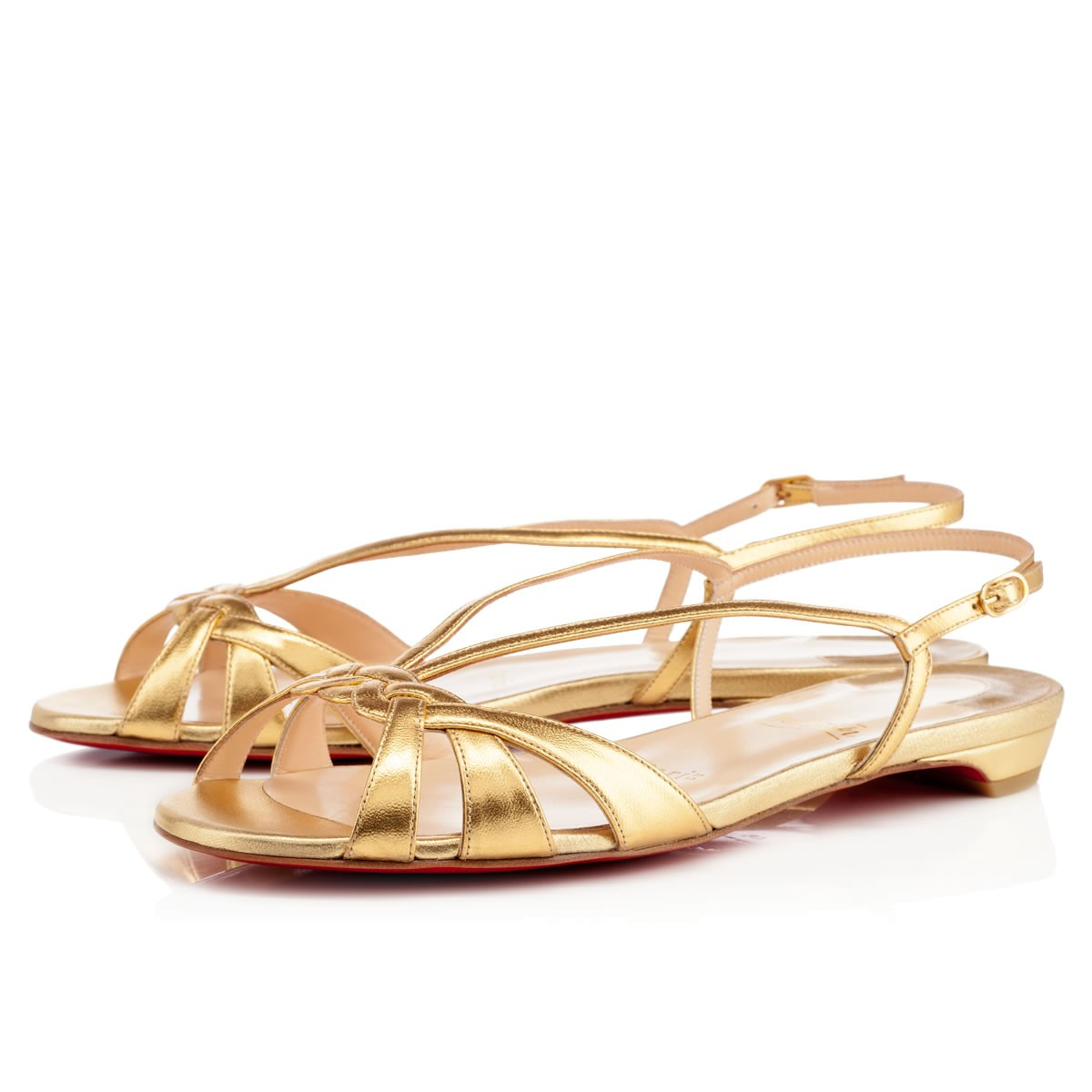 Christian louboutin Lady Flat in Gold | Lyst