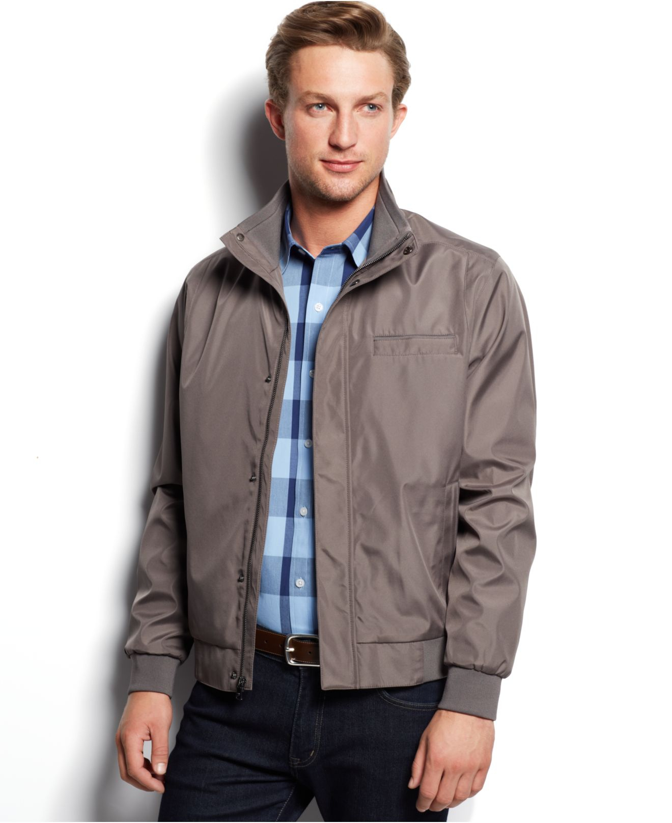 calvin klein men's bomber coat