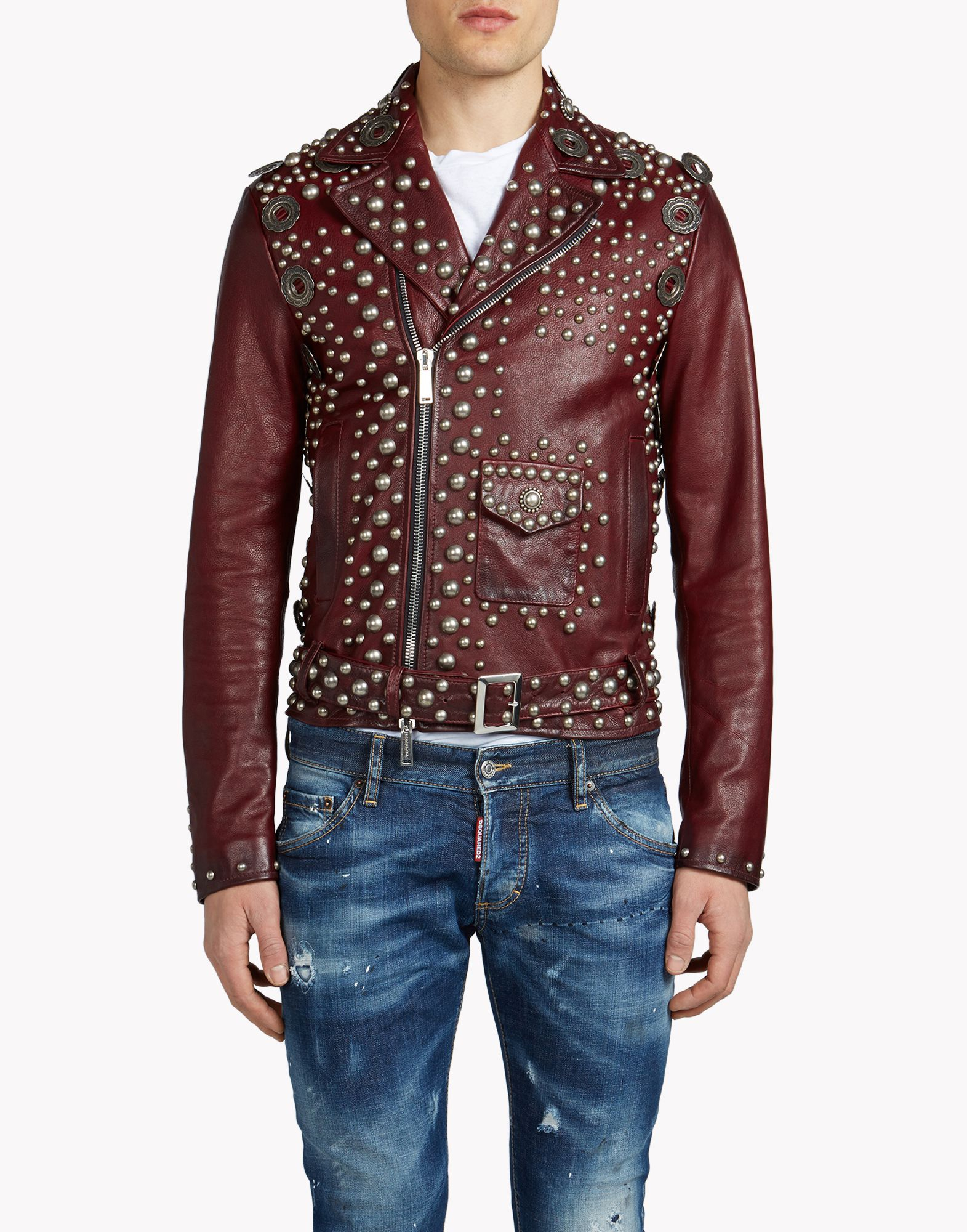 Dsquared² Icon Leather Jacket In Purple For Men Lyst Gallery