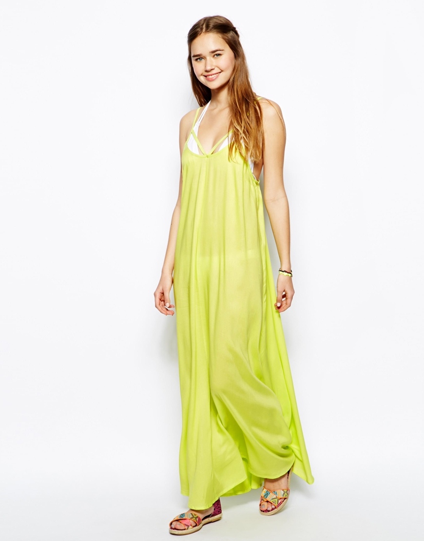 yellow beach maxi dress