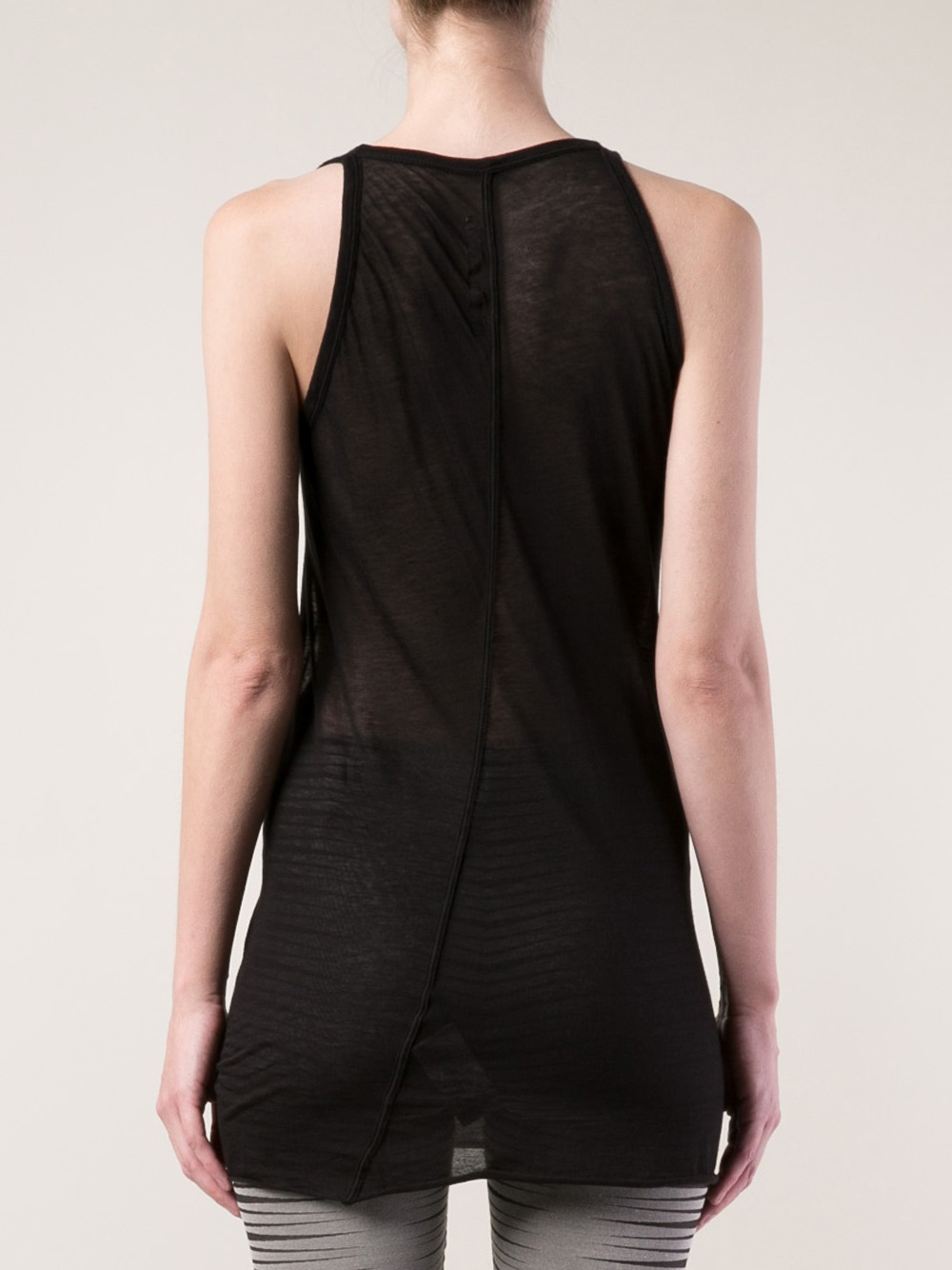 Tank top black sheer you saw