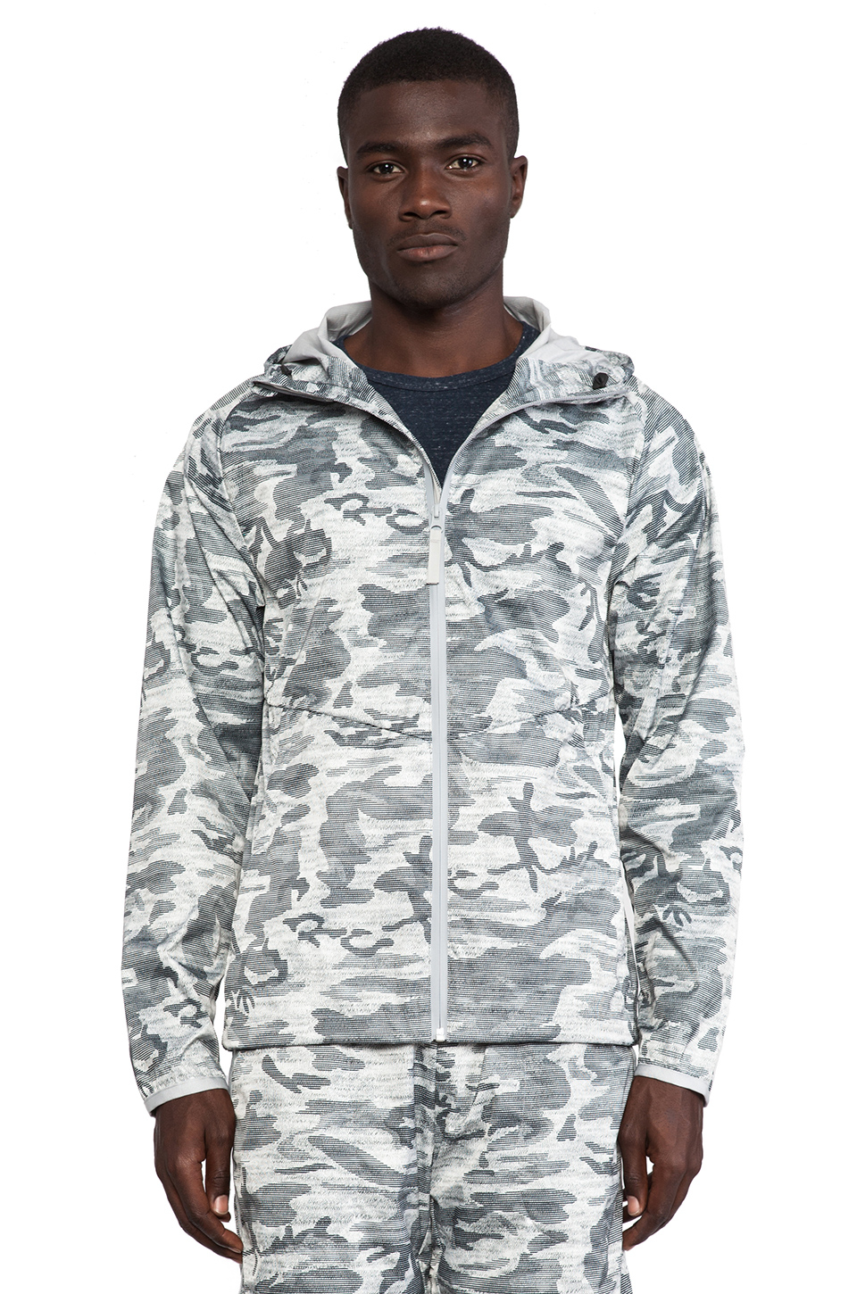 Lyst Steven Alan Camo Print Hooded Jacket in Gray for Men
