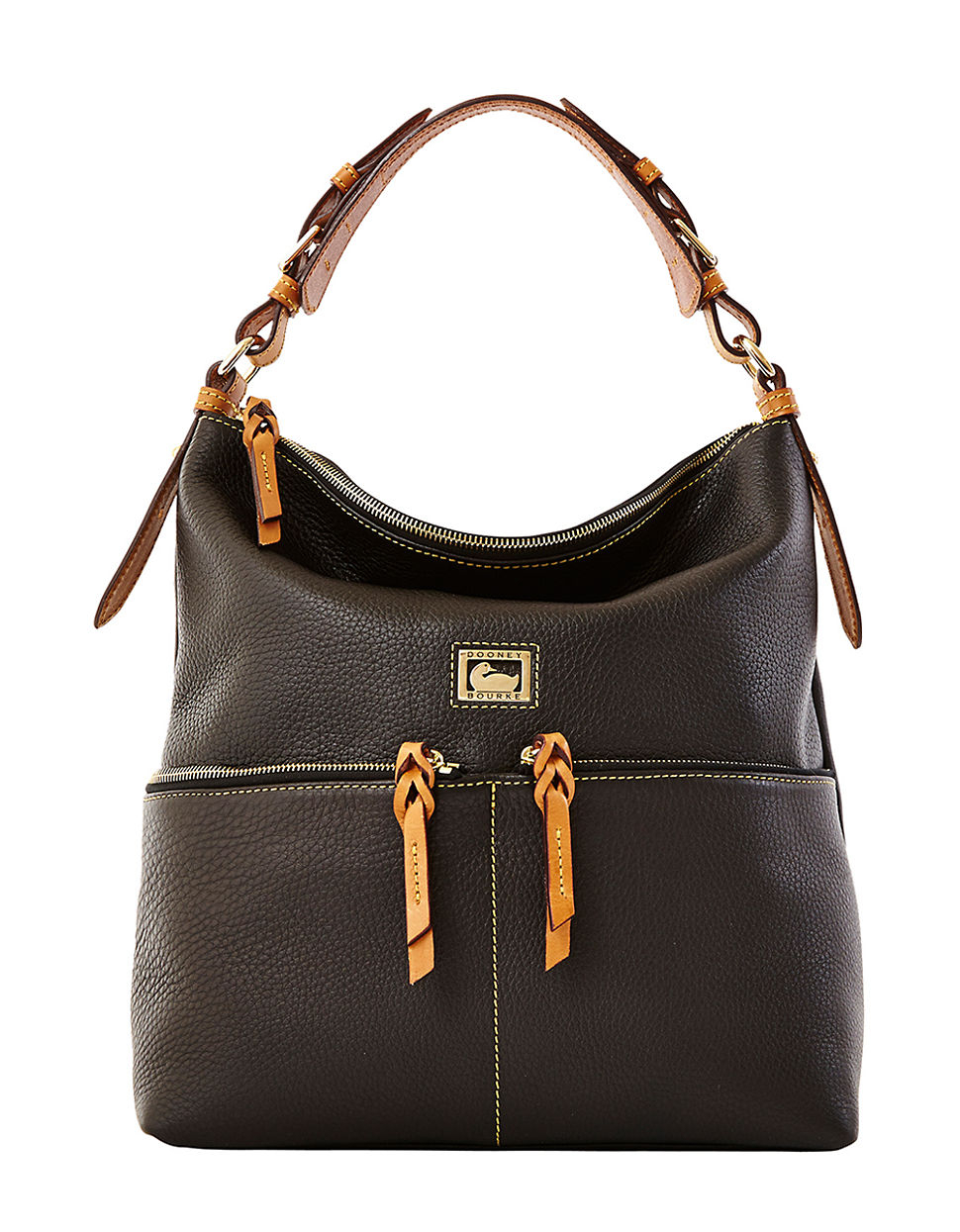 Lyst - Dooney & Bourke Dillen Ii Leather Zipper Pocket Sac Bag in Black