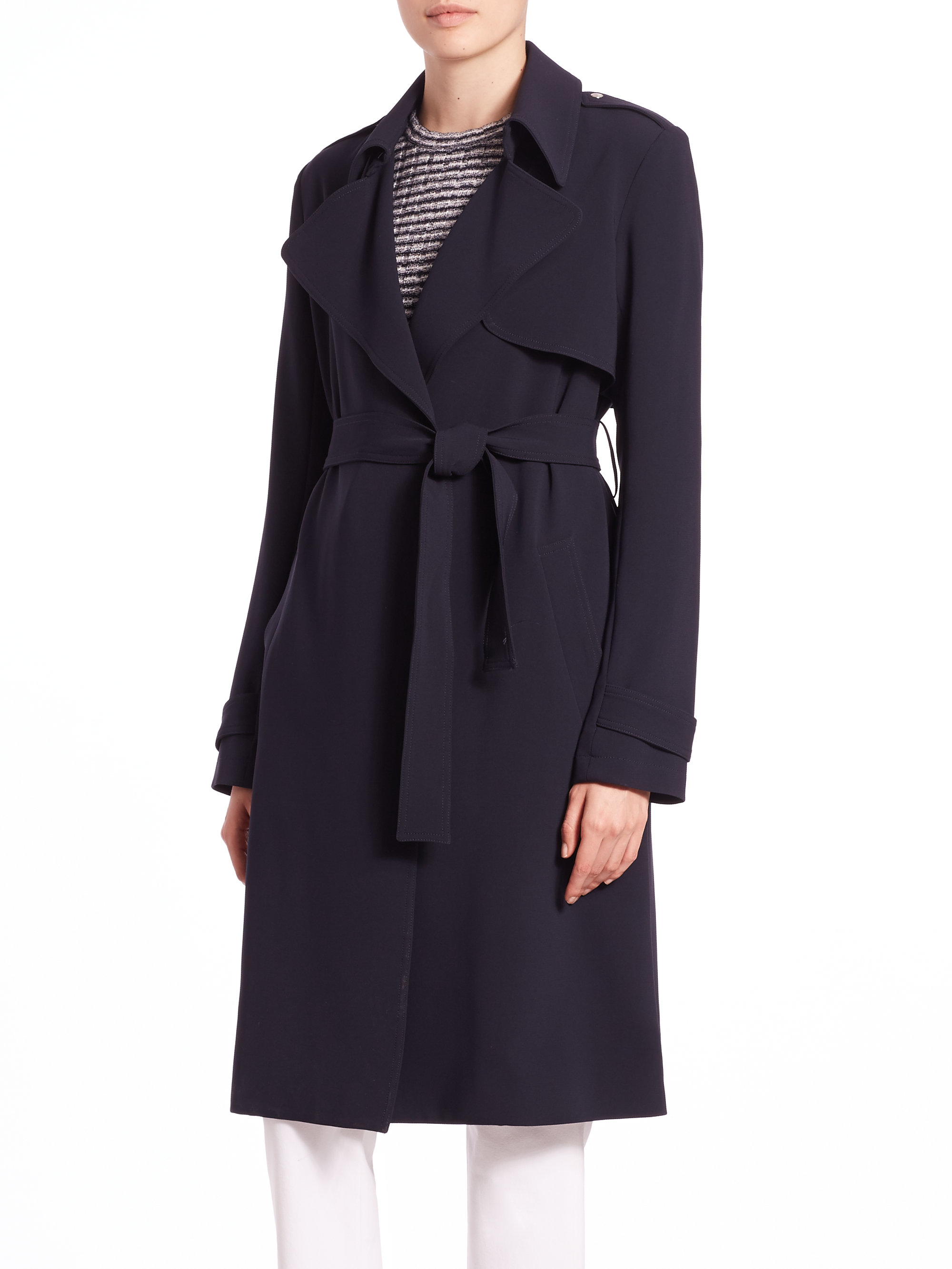 Theory Oaklane B Trench Coat in Blue | Lyst