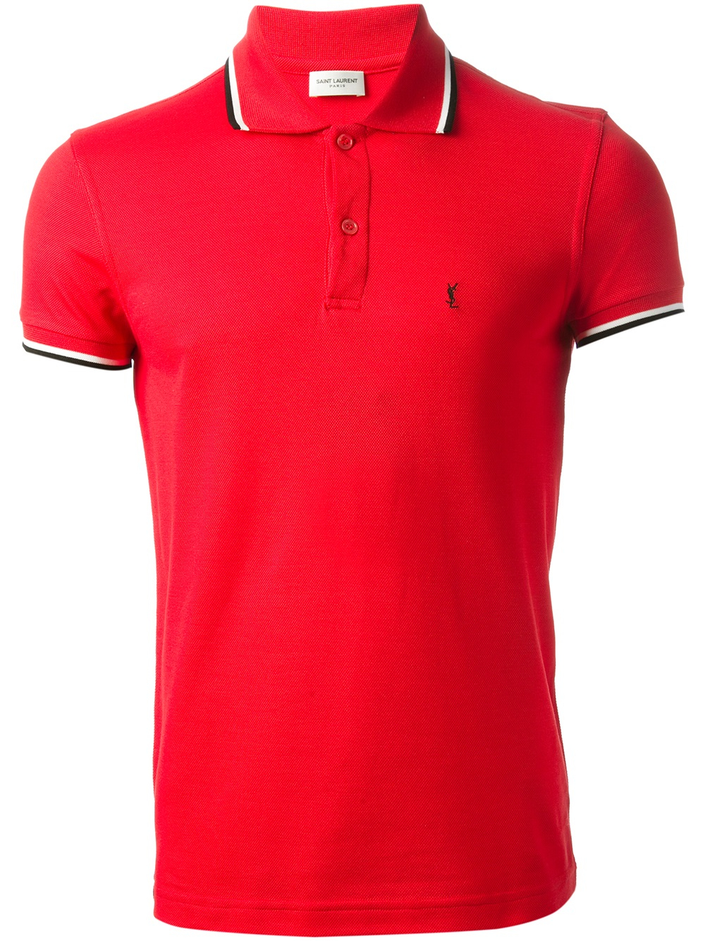 Lyst - Saint Laurent Logo Polo Shirt in Red for Men