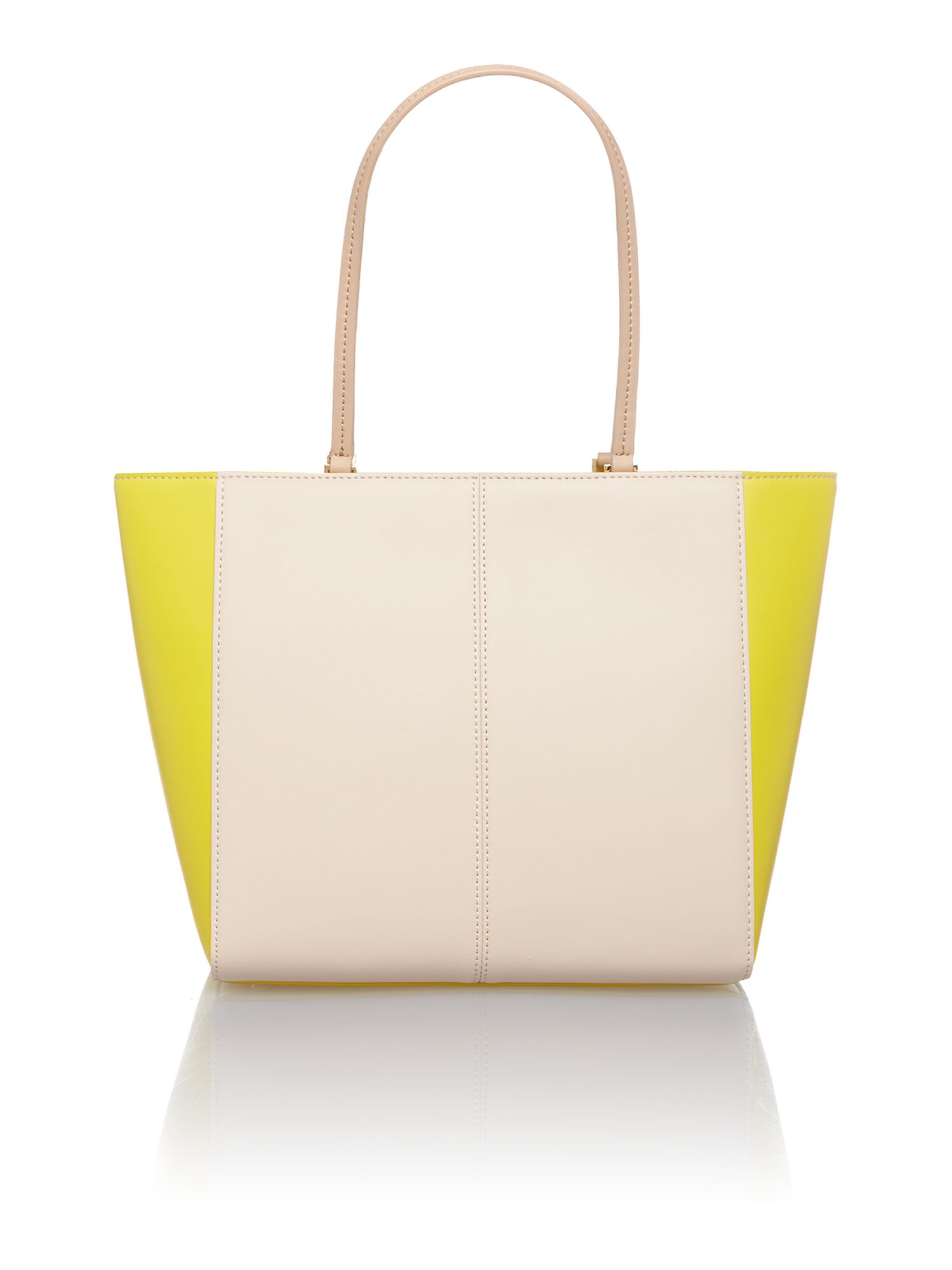 Ted Baker Yellow Colour Block Large Leather Tote Bag Lyst