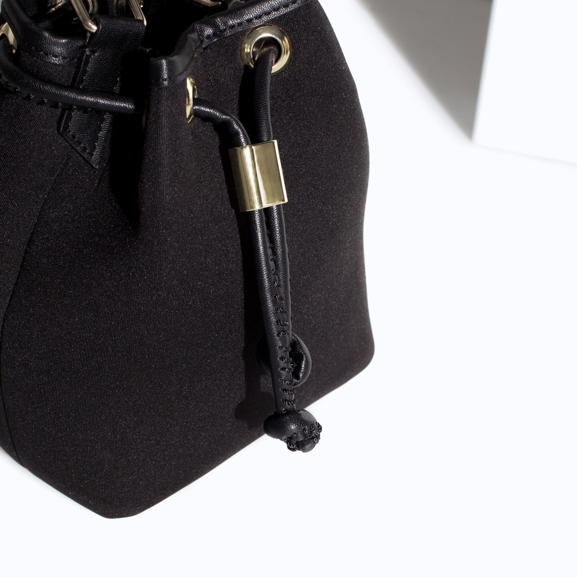 Zara Mini Neoprene Bucket Bag in Black Lyst