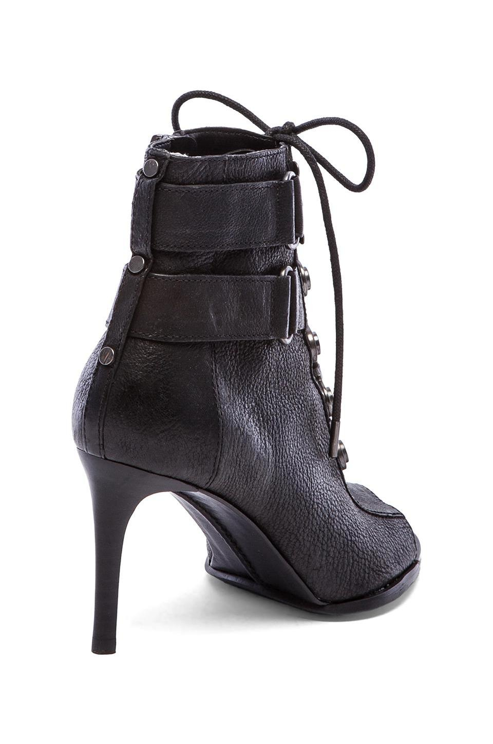 Lyst - Luxury rebel Cara Lace Up Open Toe Booties in Black