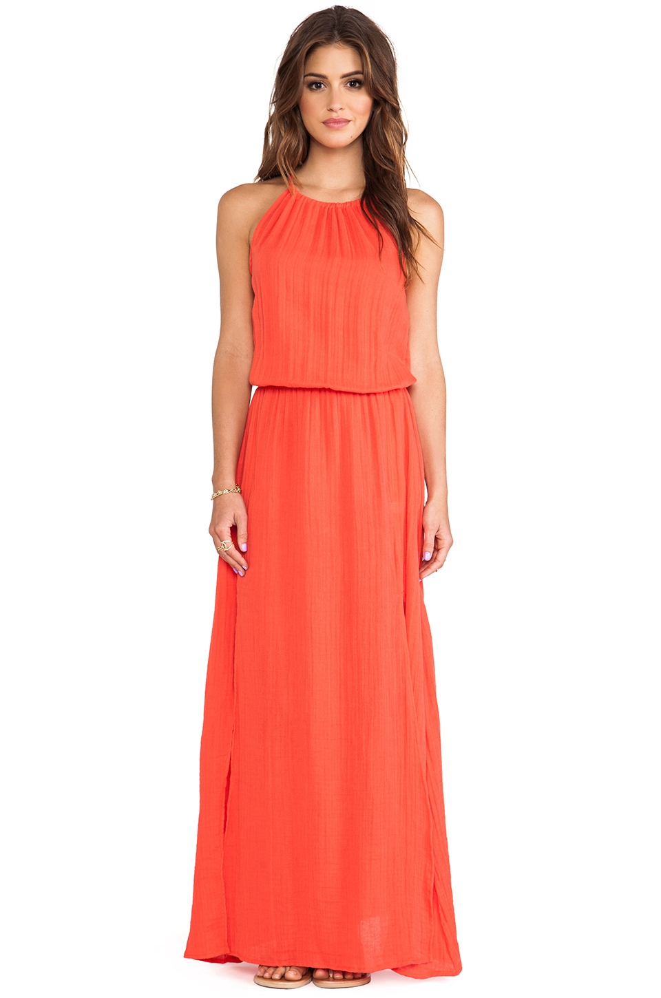 Lyst - Michael Stars Double Slit Maxi Dress in Red